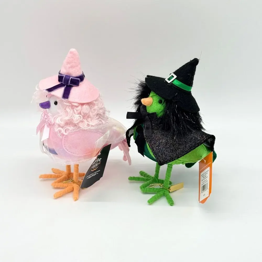 2 Target Featherly Friends Wicked Glitzy & Gloomer Good Bad Witch Halloween Bird